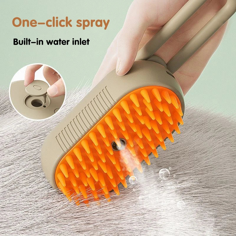 3 in 1 Pet Electric Steam Brush Cat and Dog Cleaning Spray Massage