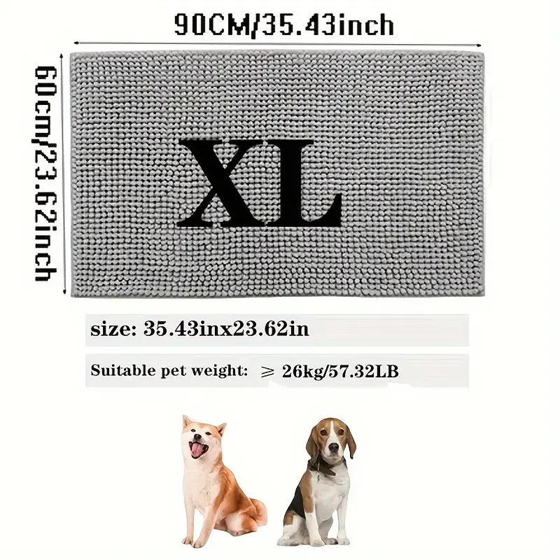 Dog Door Mat for Muddy Paws, ABSorbs Moisture and Dirt, ABSorbent