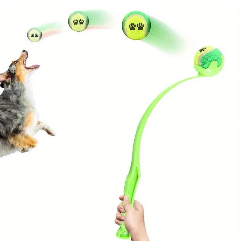 Pet Tennis Ball Launcher Stick - Interactive Outdoor Dog Training