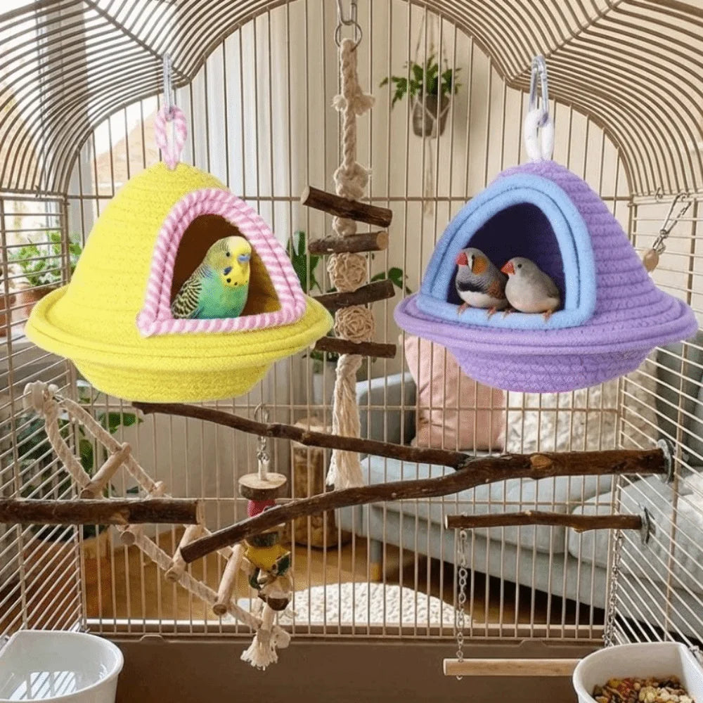 Warm Sleep Bird Cage Nest Handmade Weave Windproof Bird Hanging