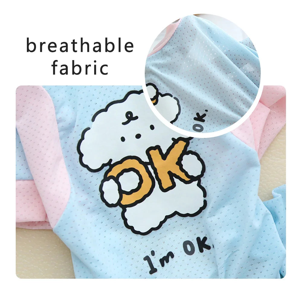Pet Cool Breathable Cool Clothes Cat and Dog Ice Silk Cooling Four