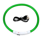 USB Rechargeable Fiber Optic Collar Pet Dog LED Light Collar