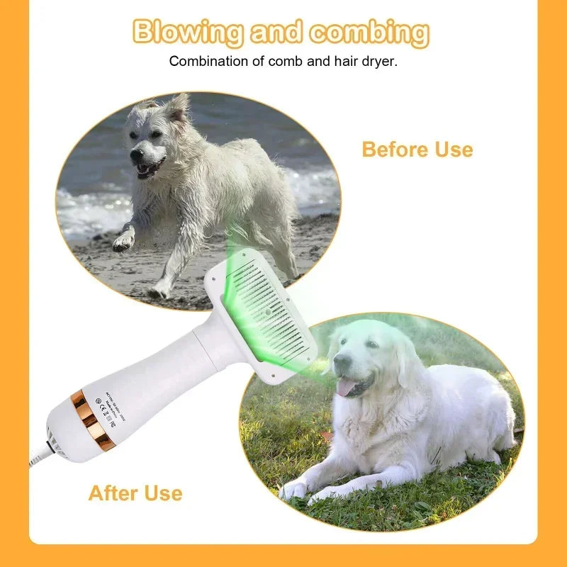 2-in-1 Pet Dog Dryer Quiet Dog Hair Dryers and Comb Brush Grooming