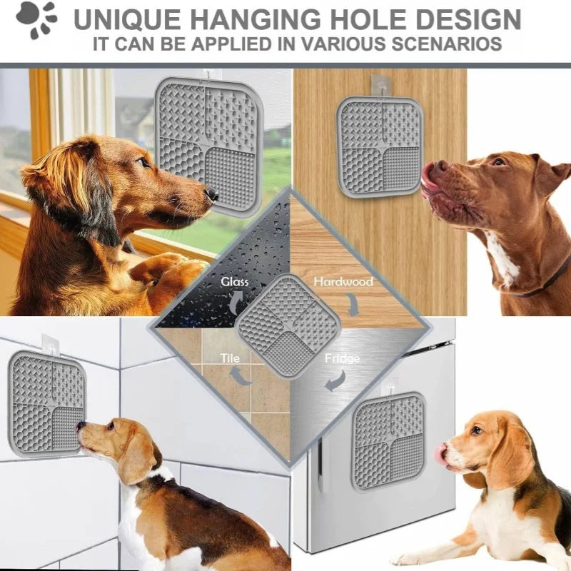 Pet Lick Silicone Mat Slow Feeder Dog Food Plate Bathing