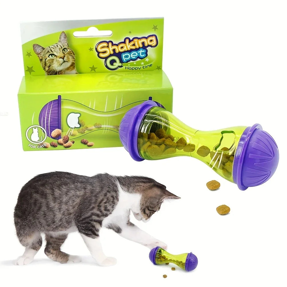 Interactive Pet Feeder Cat Toy Ball Food Rolling Leakage Dispenser