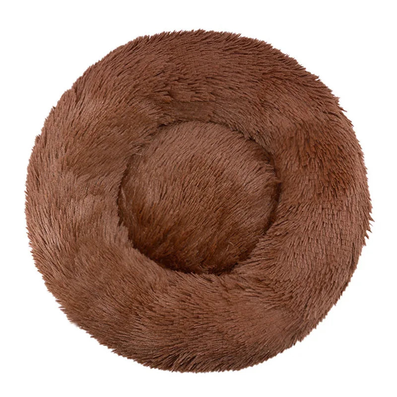Round Pet Bed for Large Dog Bed Donut Long Plush Cat Bed for