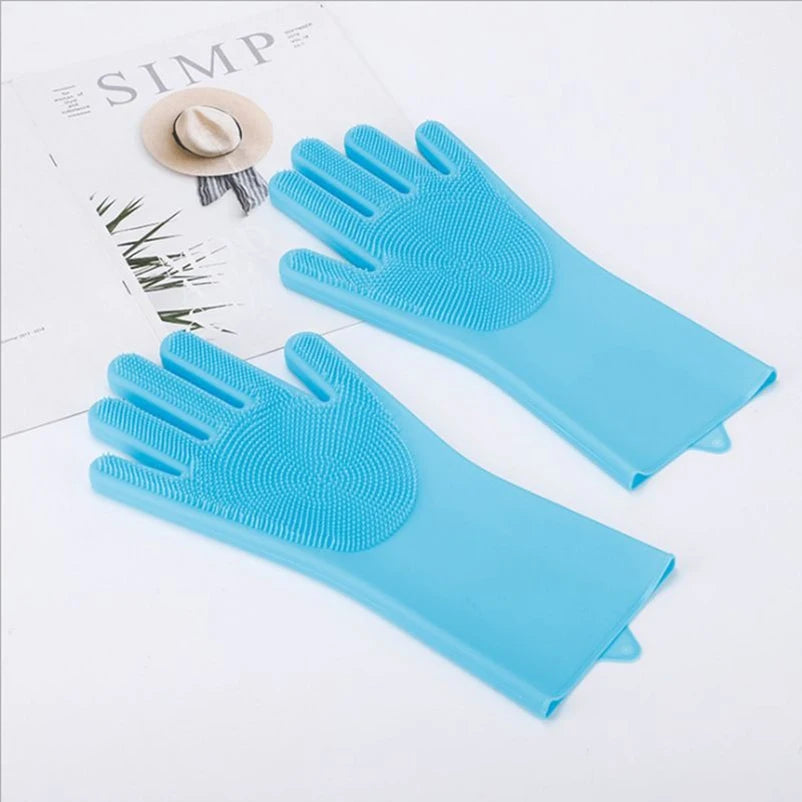 Pet Dog Bath Accessories Scrub Brush Teddy Silicone Bath Gloves