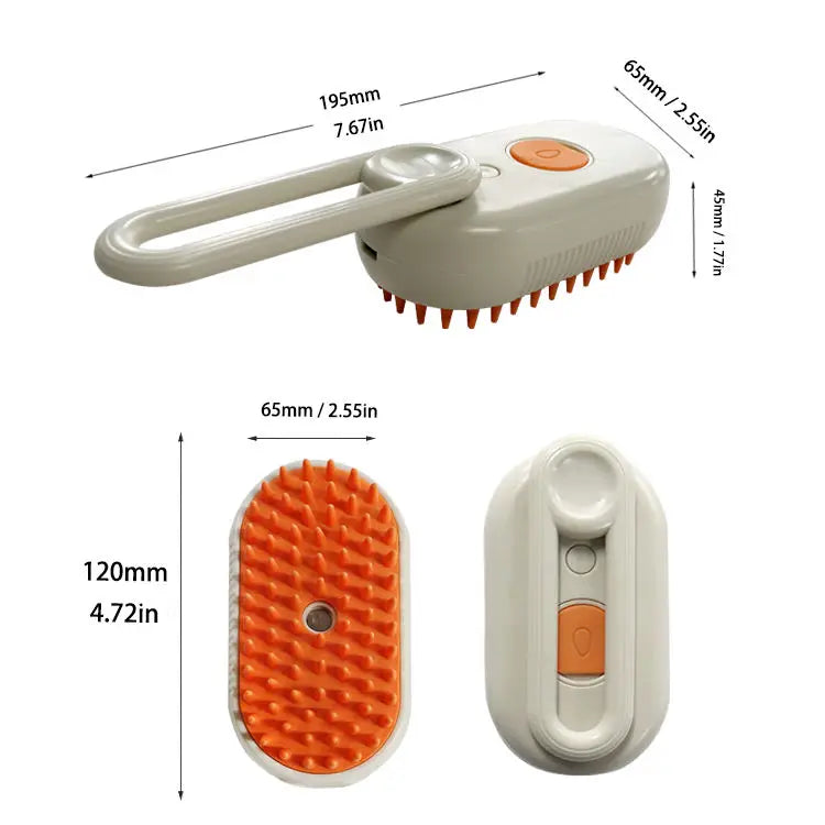 3-in-1 Dog and Cat Electric Brush Cleaning Steam Brush Spray