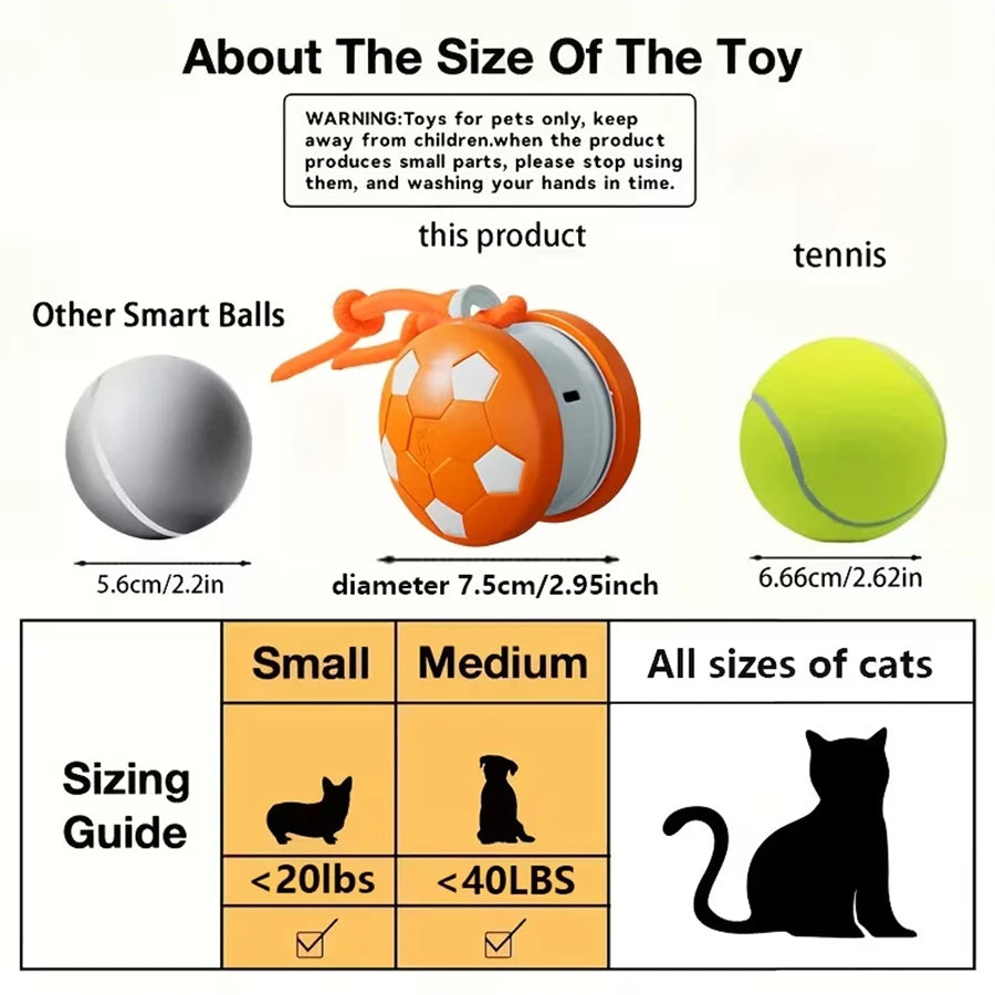 Smart Interactive Dogs Toy Balls Pets Dual-Wheel Spinning Electric