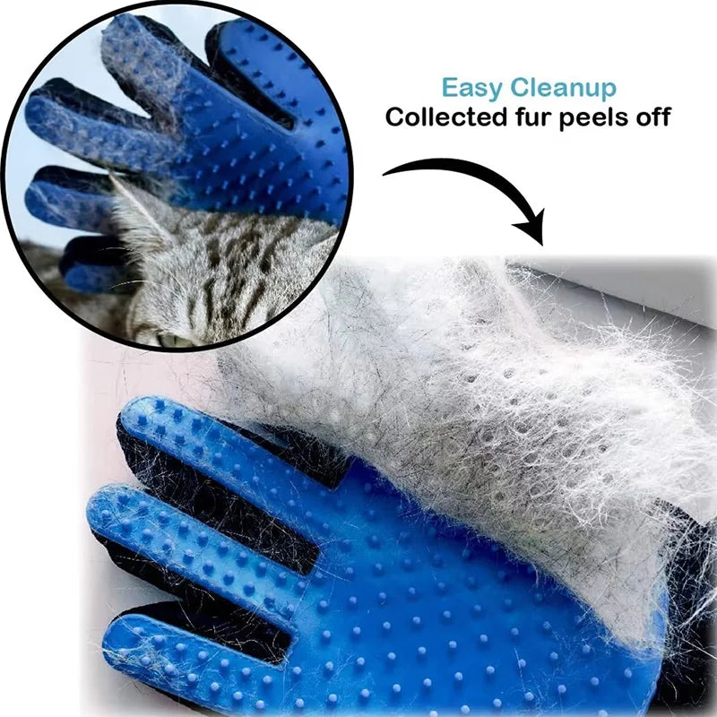 Pet Hair Remover Shower Gloves PUppy Cats Bath Brush Cleaning