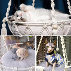 Winter Pet Hammock Cat Swing Hand Woven Cotton Rope Cats Hanging
