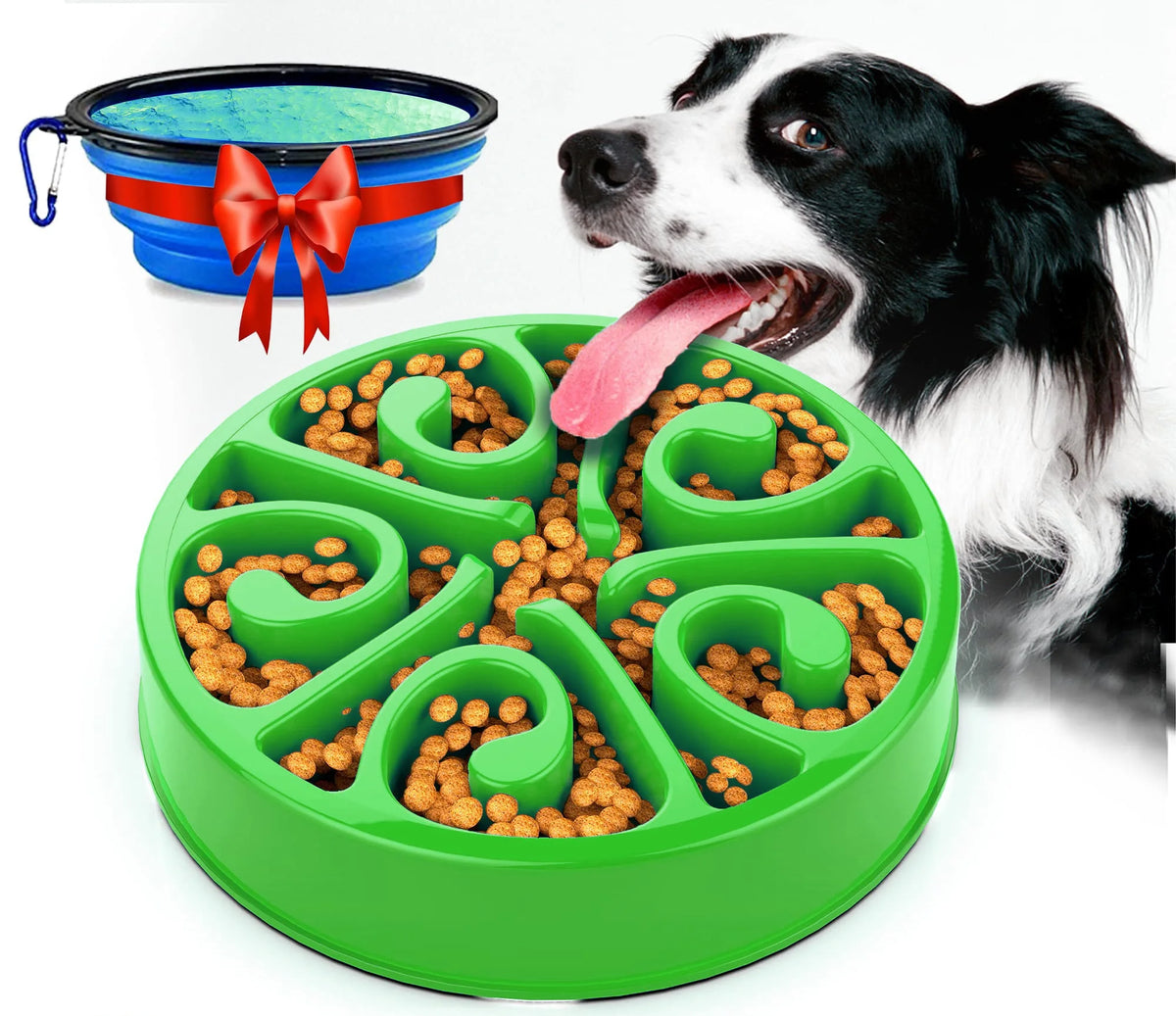 Pet Dog Slow Feeder Bowl Fun Non Slip Anti-Gulping Slower Food