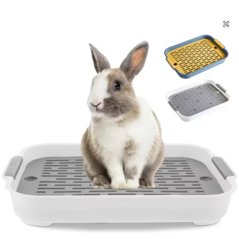 Rabbit Litter Box Small Pet Toilet Tray Bunnies Corner Toilet Box