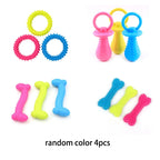 Bone Shape Soft Rubber Pet Chew Toy Bite Resistant Teeth Grinding
