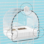 Transparent Bird Bath Cage Splash Proof Food Holder Box Bird