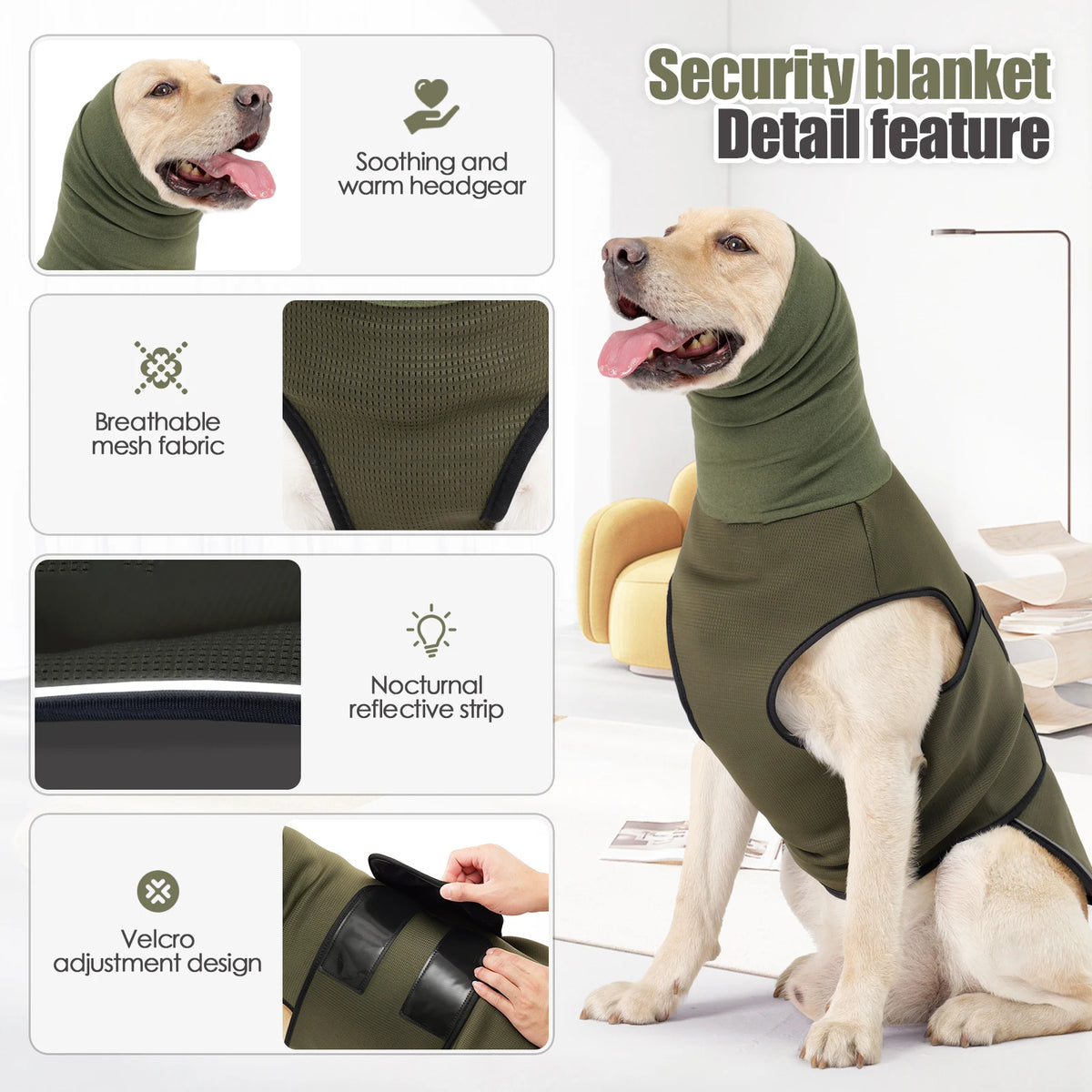 Dog Anxiety Vest And Coat-Keep Pet Calm, Dog Jacket For Thunder,