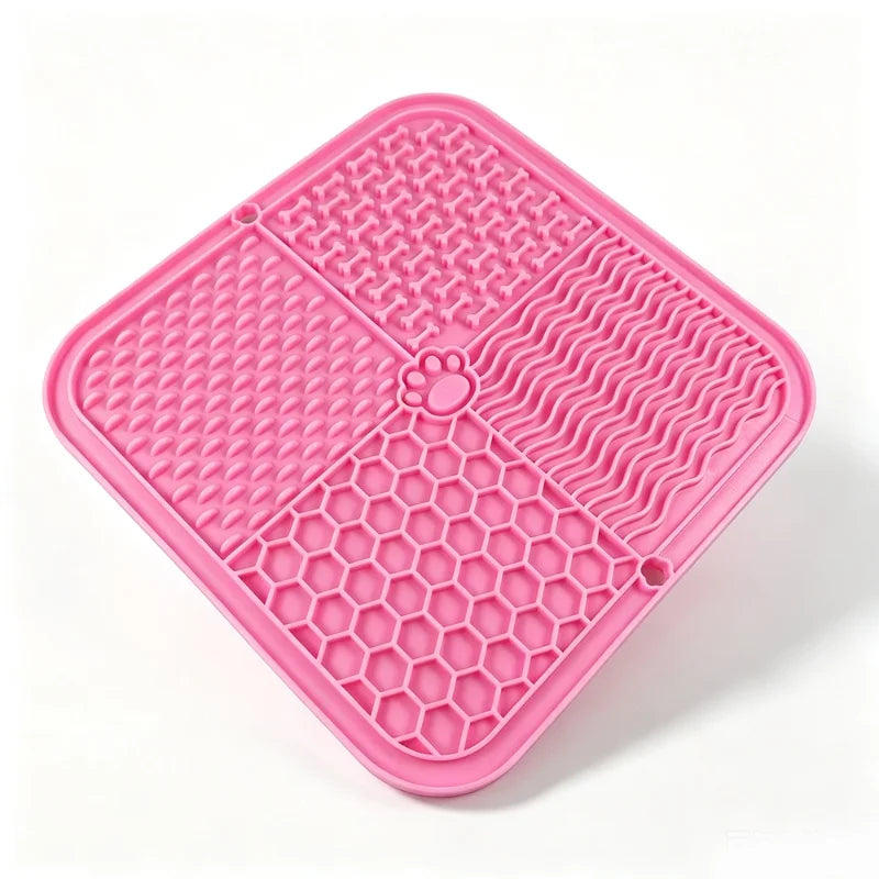 Pet Slow Feeder Licking Mat Food Grade Silicone Strong Suction Cup
