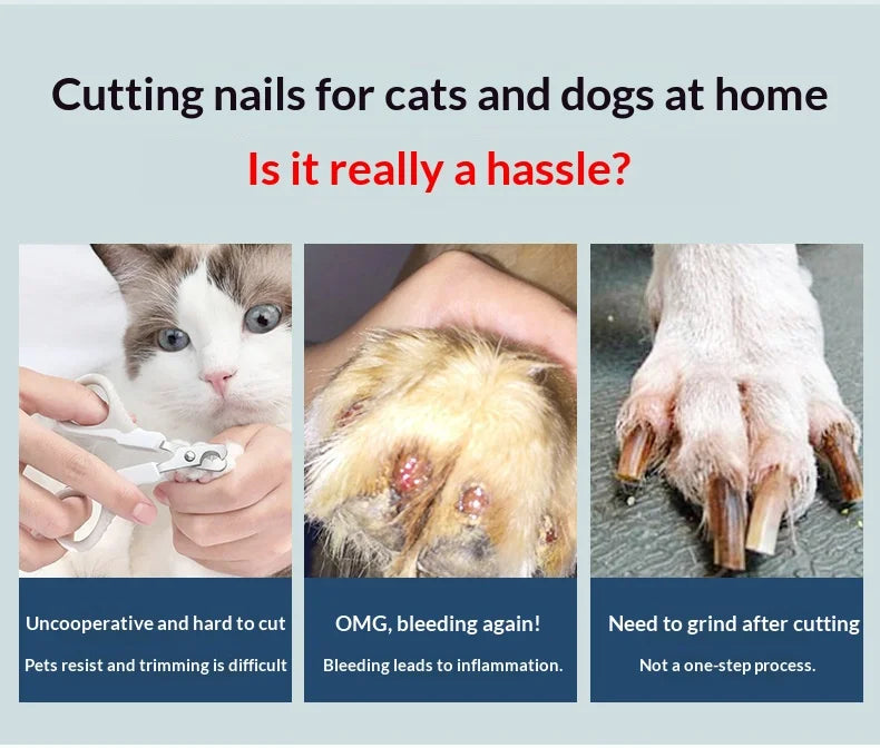 Electric Pet Nail Grinder for Dogs Cats, Quiet Claw Trimmer with