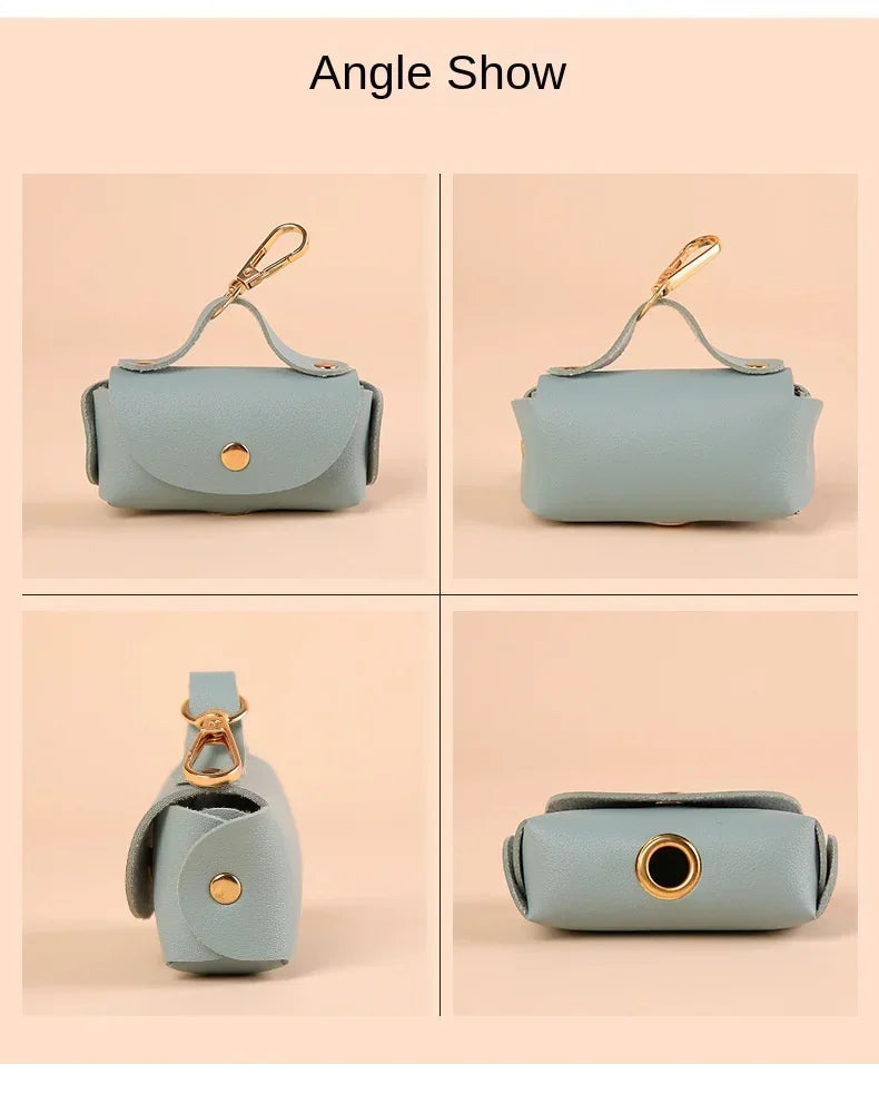 Faux Leather Portable Waste Bag Dispenser