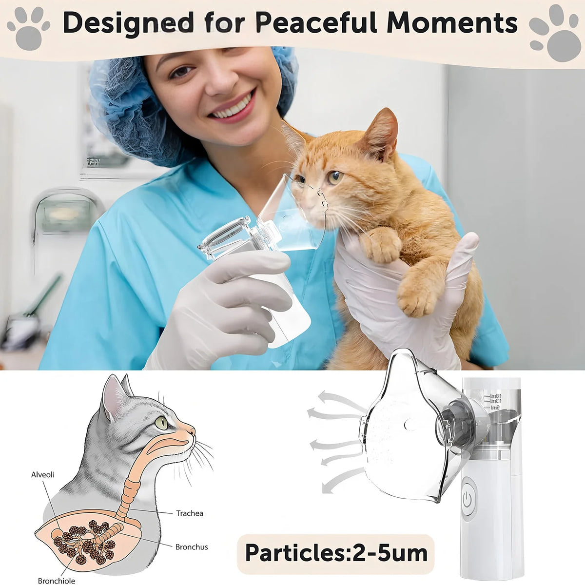 Home Use Pet Nebulizer for Cats & Dogs - Easy-to-Use Electronic Animal Nebulizer for Respiratory Relief & Pet Health