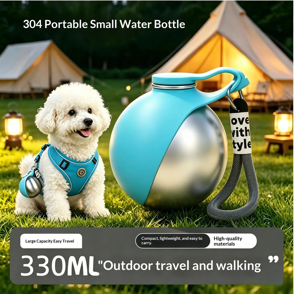 Dog Water Bottle Portable Pet Water Dispenser Removable Silicone