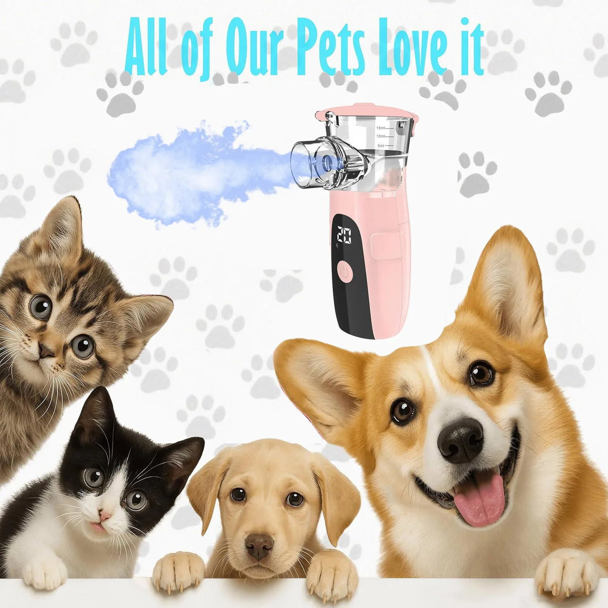 Pet Asthma Inhaler Nebulizer Veterinary Device, Easy-to-Use Respiratory Therapy Machine for Dogs and Cats,Pet Health
