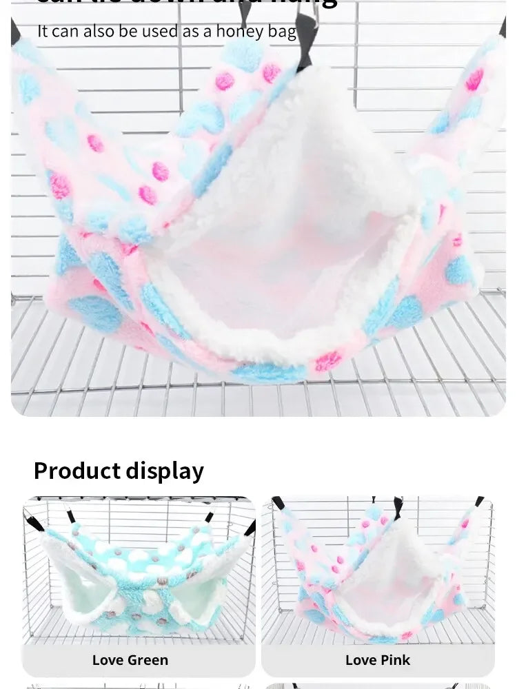 Hamster Hammock Small Pet Hanging Bed Double Warm Thickened