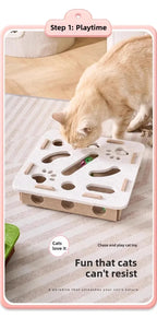 Cat PUzzle Toy Felt PUzzle Box Cat Exercise Toy with Ball Indoor