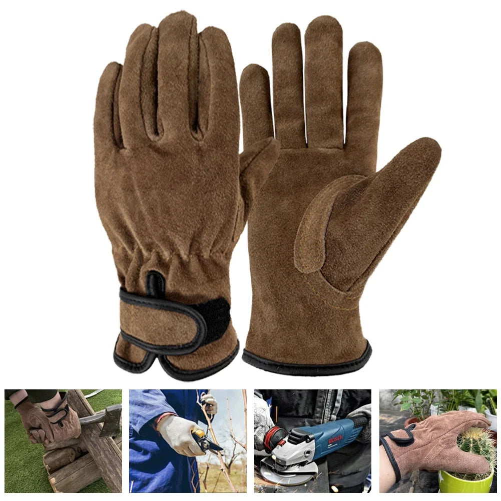 Cowhide Outdoor Protective Gloves Heat Insulation Anti-Cutting