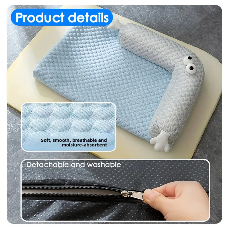 Ice Silk Cooling Orthopedic Dog Bed with Removable Waterproof
