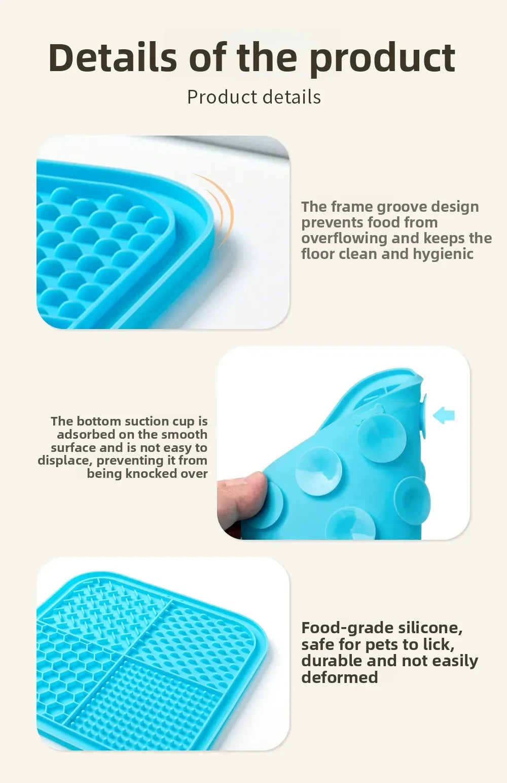 New Pet Silicone Licking Mat Slow Food Maker with Powerful Suction
