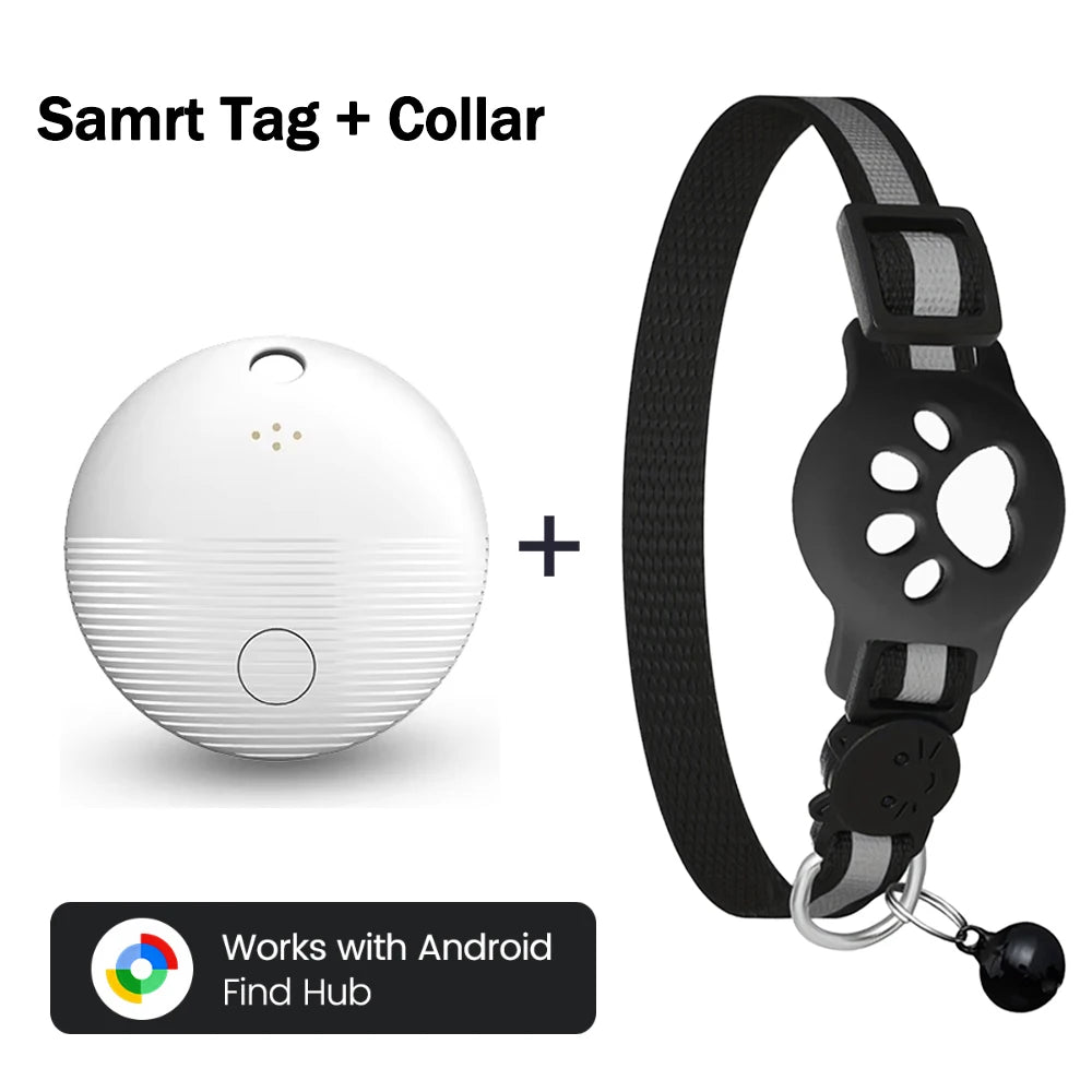 Bluetooth GPS Tracker with Cat Collar Reflective Strips Adjustable