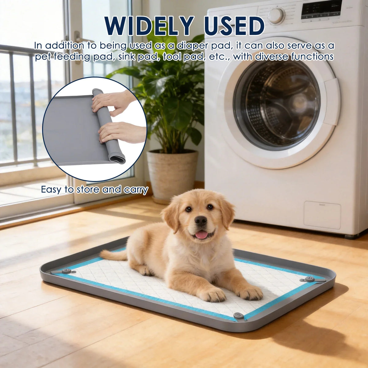 Pet Pee Pad Holder Silicone Dog Urine Pad Holder with Corner Snaps