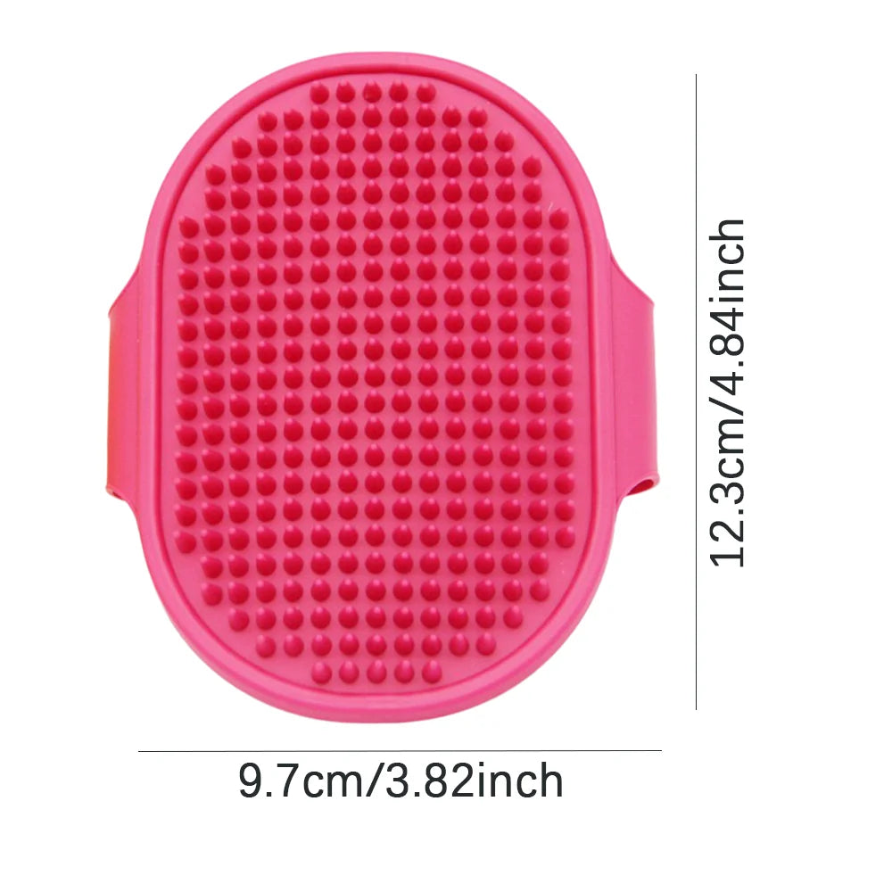 Pet Grooming Brush for Bath Massage, Silicone Bristle Deshedding