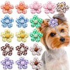 Pet Bows Flowers Shape Hair Accessories Handmade Dog Bows with