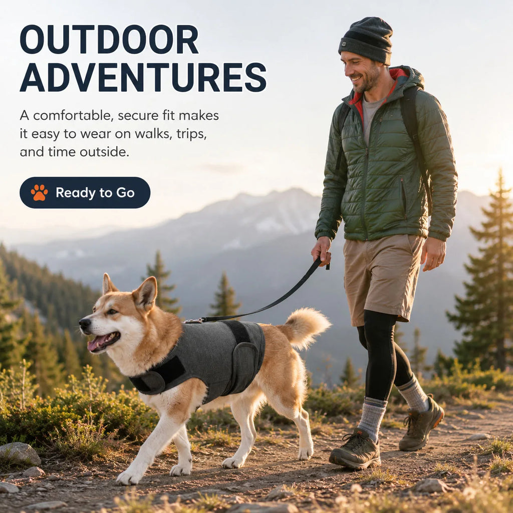 Dog Anxiety Vest Calming Wrap Adjustable Hook And Loop Soft Cotton