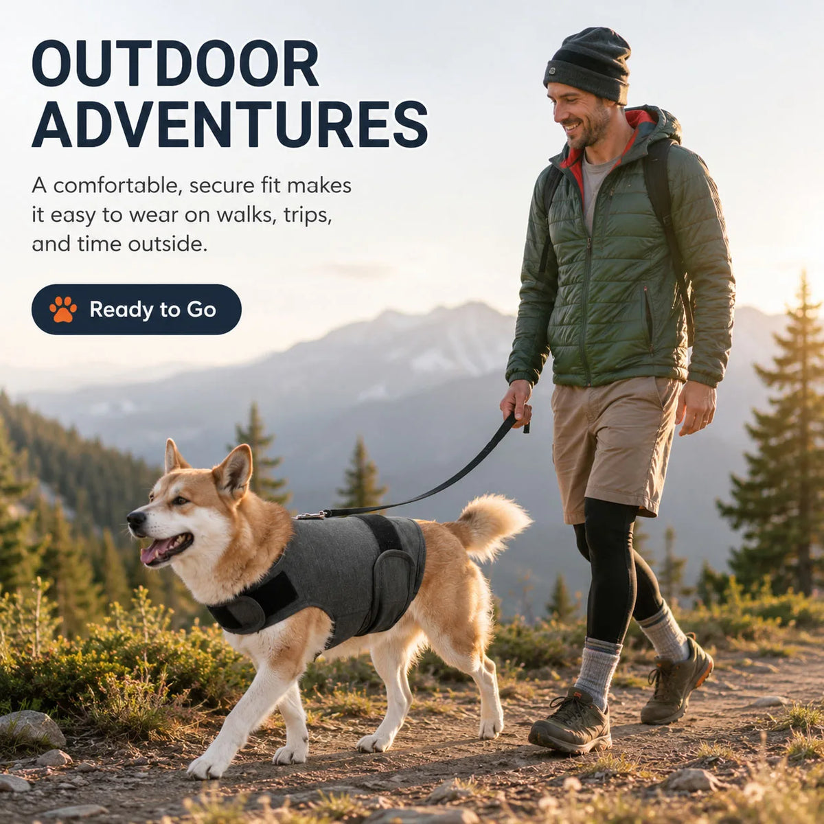 Dog Anxiety Vest Calming Wrap Adjustable Hook And Loop Soft Cotton