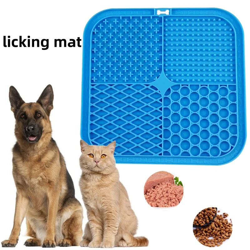 Pet Lick Silicone Mat Slow Feeder Dog Food Plate Bathing