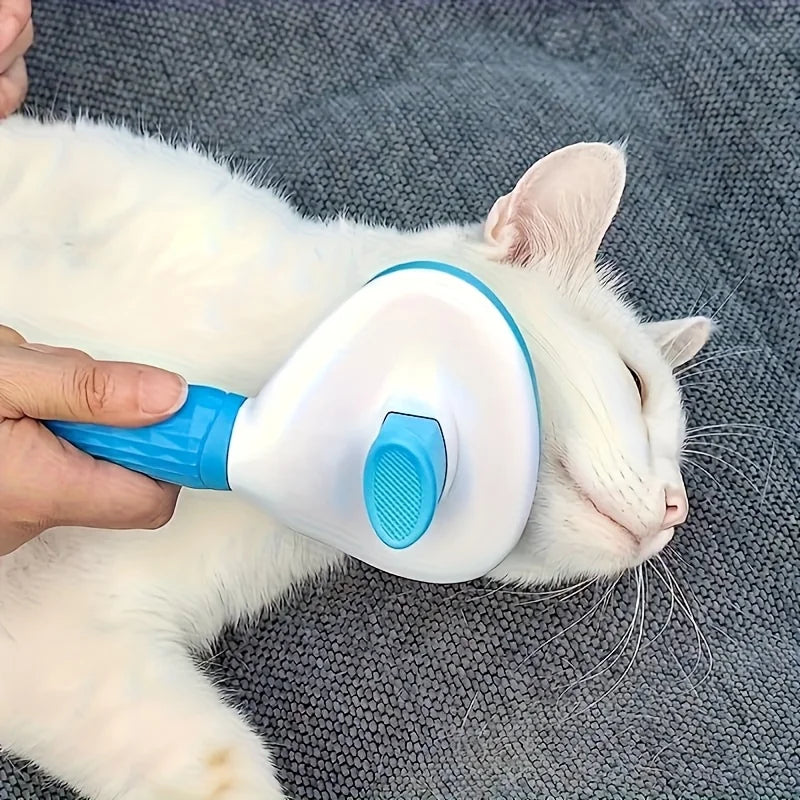 Cat & Dog Dehairing Brush with One-Touch Mechanism - Heavy-Duty