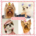 Pet Bows Flowers Shape Hair Accessories Handmade Dog Bows with