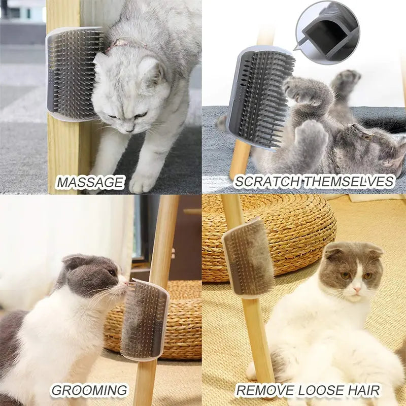 Massage Pet Cat Brush Corner Scrape Hair Removal Beauty Clean