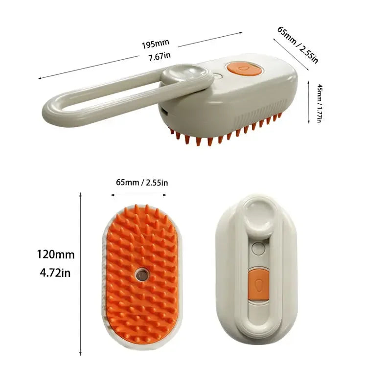 3-in-1 Dog and Cat Electric Brush Cleaning Steam Brush Spray