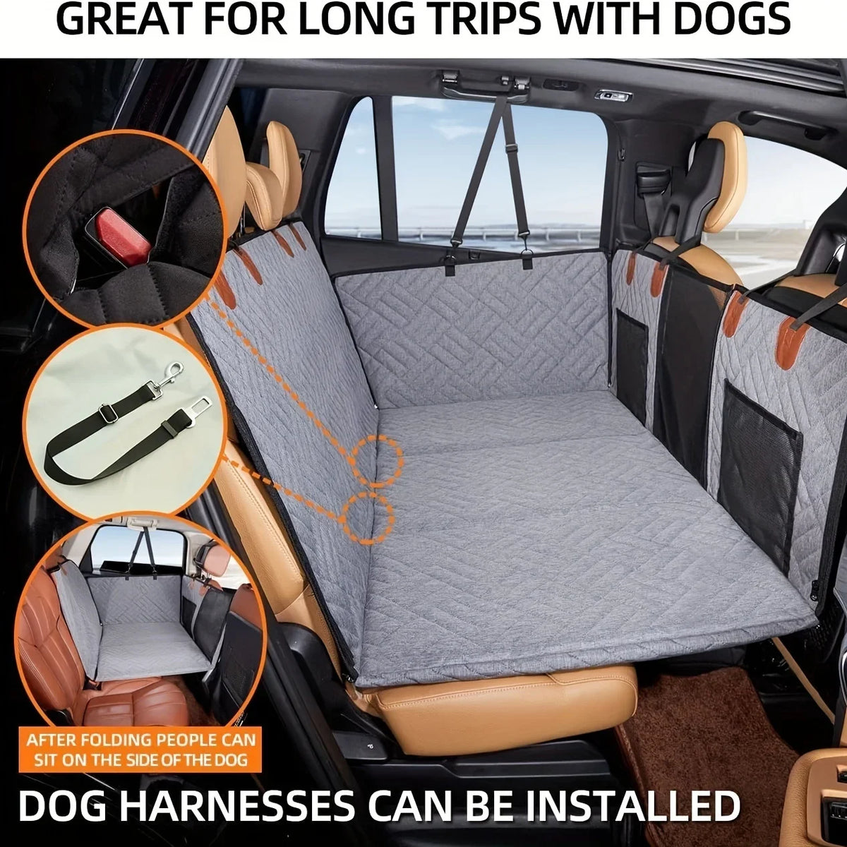 Hammock-Style Portable Back Seat Cover: Waterproof & Scratch-Proof