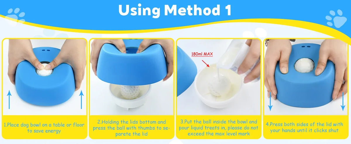Anti-Choking Slow Feeder Dog Bowl Non-Slip 3/4 Cup - Lick Toy for
