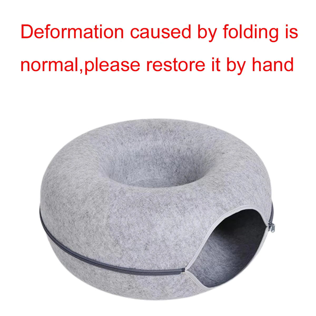 Felt Donut Bed for Cats House with Breather Hole Dog Bed