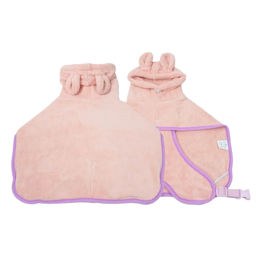 Bathrobe for Dogs Super ABSorbent Fast Drying Hooded Cute Pet