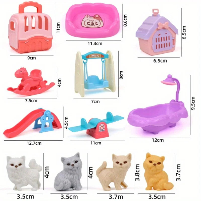 Cute Dog Pet Basket Doll Set