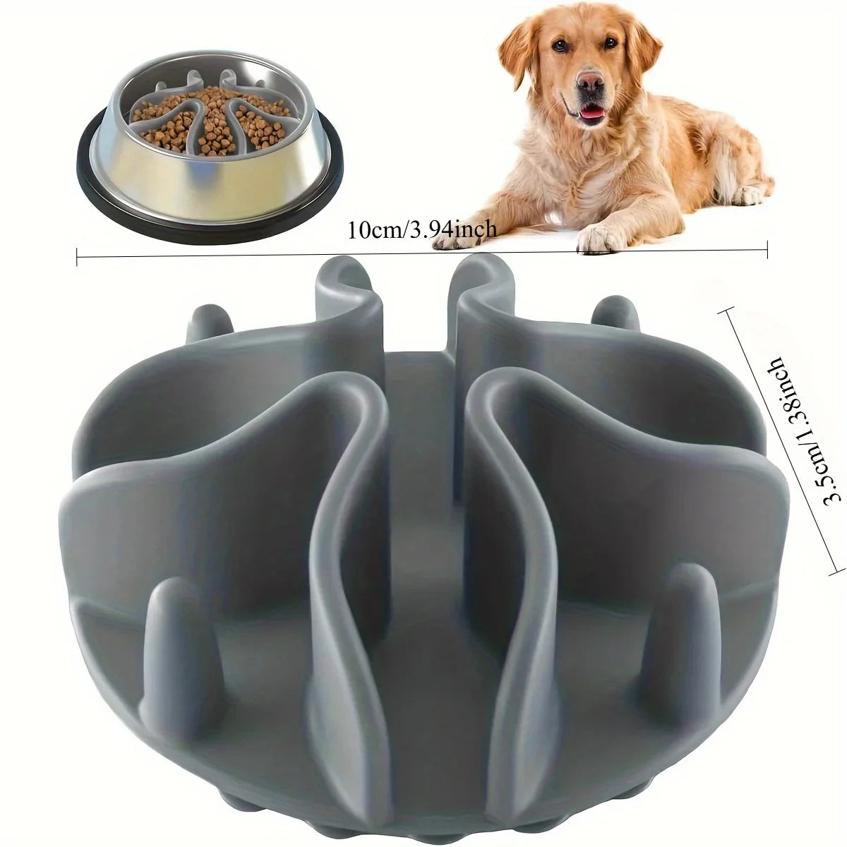 Soft Silicone Slow Feeder PUzzle Dog Bowl Insert-Stimulates Mind &