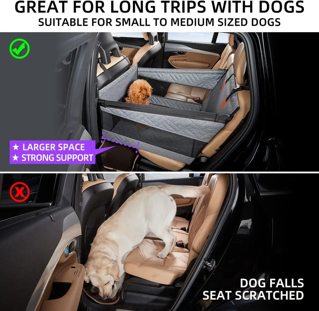Waterproof Dog Car Seat Cover, Back Seat Extender Pet Hammock Bed