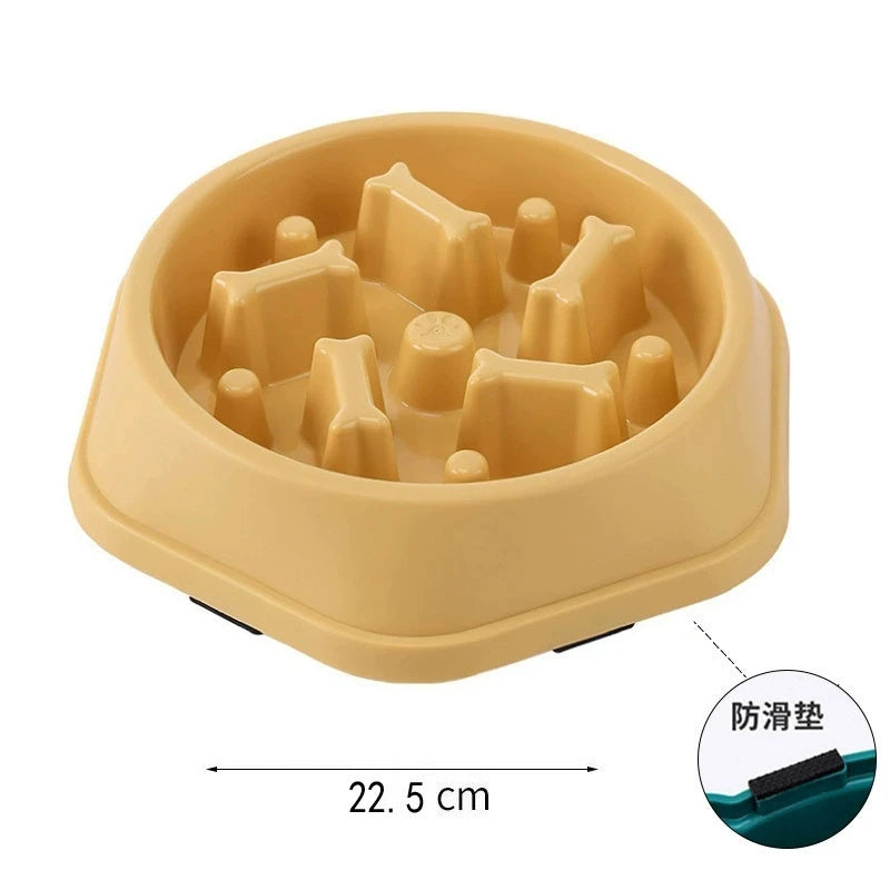 Slow Feeder Dog Bowl Anti-Choking PUppy Food Bowl Anti-Slip Pet